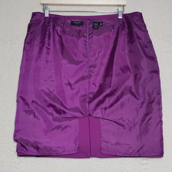 TAHARI ASL Skirt Women's Size 16 Straight Knee Length Career Amethyst Purple NEW - Picture 8 of 15
